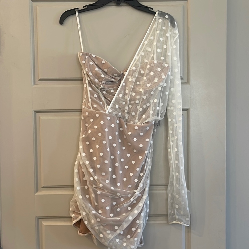 White Fox asymmetrical mini dress